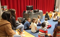 french students observing elementary music class