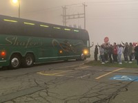 chenango valley students waving goodbye to bus