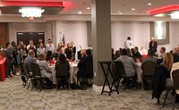 wide shot of choral students singing