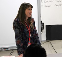 honoree jessica knowles farrell speaking to class