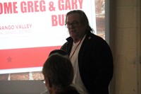 honoree gary butch speaking to class