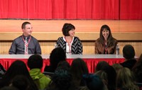 honorees speaking at middle school event