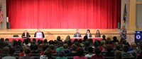 honorees speaking at middle school event