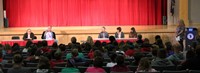 honorees speaking at middle school event