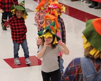 students at pre k halloween parade