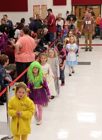 students in parade