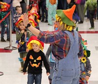 students and teacher in parade