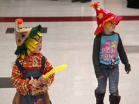 students in parade