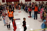 students and teachers in parade