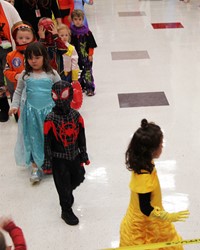 students in parade