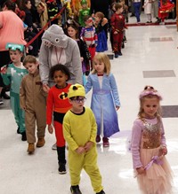 students in parade