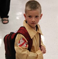 student in parade