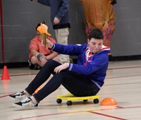 middle school student taking part in halloween activity