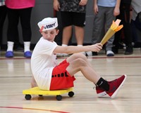 middle school student taking part in halloween activity