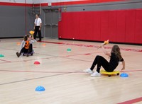 middle school students taking part in halloween activity