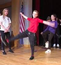 students dancing at musical practice