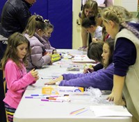 students at activity station