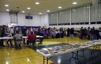 wide shot of gym for humanities night