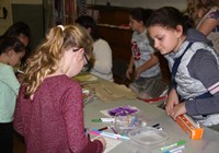 students at activity station