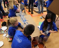 chenango bridge elementary students taking part in engineering day activities