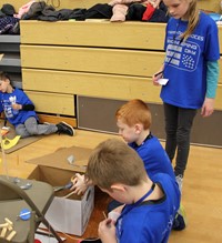 chenango bridge elementary students taking part in engineering day activities