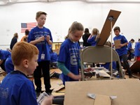 chenango bridge elementary students taking part in engineering day activities