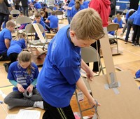 chenango bridge elementary students taking part in engineering day activities