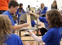 chenango bridge elementary students taking part in engineering day activities