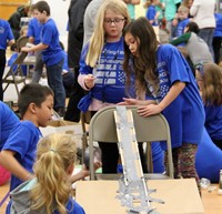 chenango bridge elementary students taking part in engineering day activities