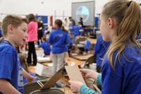 chenango bridge elementary students taking part in engineering day activities