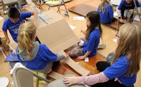 chenango bridge elementary students taking part in engineering day activities