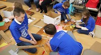 chenango bridge elementary students taking part in engineering day activities