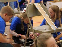 chenango bridge elementary students taking part in engineering day activities