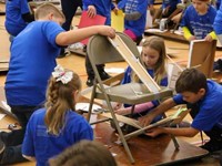 chenango bridge elementary students taking part in engineering day activities