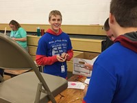 high school students taking part in engineering day event