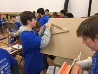 high school students taking part in engineering day event