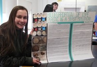 student with project