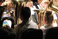 close up of students playing brass instruments