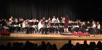 wide shot of sixth grade band students performing