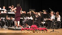 medium shot of sixth grade band students performing