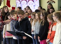 students singing