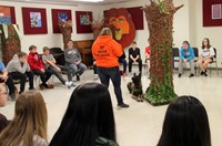 search and rescue dog doing trick