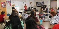 wide shot of students taking part in nutrition activity