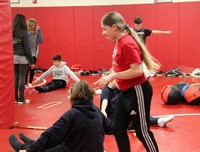 students taking part in fitness activity