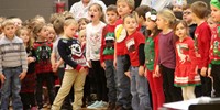 students dancing and singing