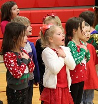 students singing