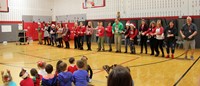 teachers dancing at holiday sing along