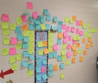 100 ways to make 100 project on hallway wall