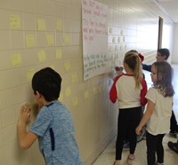 students writing messages