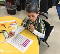 student participating in 100 days of school activity